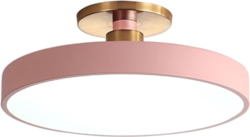 Plafonnier LED rond macaron moderne avec éclairage 3 couleurs interchangeables