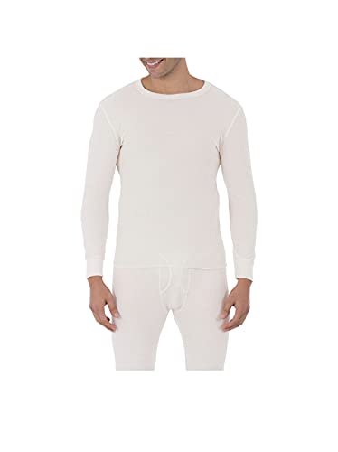 Fruit of the Loom Men's White Thermal Crew Shirt (M)