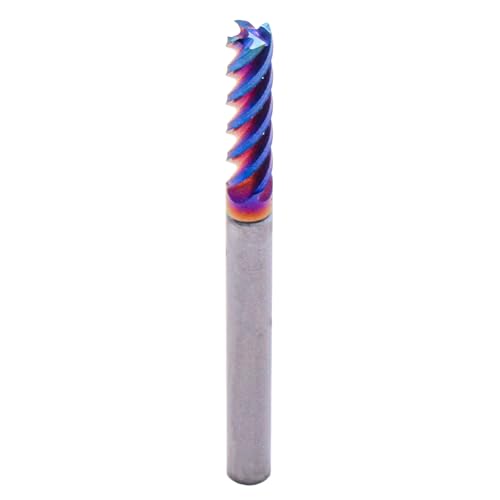 Image of BestParts 5Pcs HRC65 Tungsten Carbide Square End Mills - TiAlsiN Nano Coated, 4 Flute, 45 Degree Helix, 1 /8 inch Cutting Diameter, 1 /8 inch Shank Diameter, 1 /2 inch Length of Cut, 1-1 /2 inch Overall Length