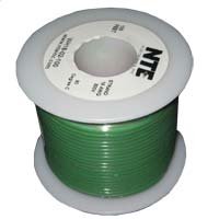 NTE Electronics WH18-05-100 Hook Up Wire, Stranded, Type 18 Gauge, 100' Length, Green
