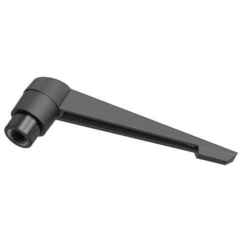 Image of Adjustable Clamping Lever Handles, M8 Female Thread Knobs Rotating Screw Locking Quick Release Ratchet Push Button Handle, Black
