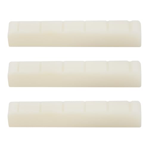 SG Store - Tuerca de hueso sin blanquear para guitarra clásica, 3 piezas, 6 cuerdas, tuerca de hueso sin...