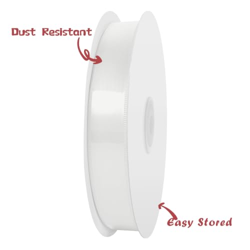 Image of Double Face Off White Satin Ribbon 3 /4 inch x 50 Yards Polyester Material Perfect for Gift Wrapping Weddings Parties Hair Bows Valentine's Day Invitations and Decorations