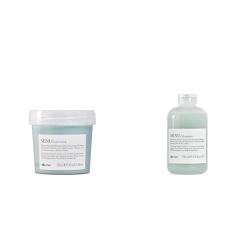 Davines MINU Shampoo (250ml) & Mask (250ml) Duo, Color-Protecting Haircare Treatment that Gently Cleanses while Boosting Hair's Hydration, Lasting Shine, Making it Soft and Silky, (2 Piece Set)