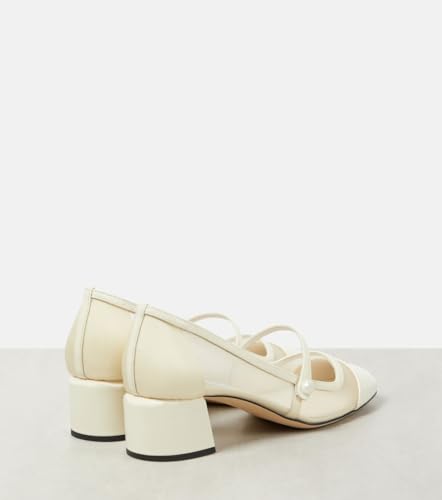 Women’s Block Heels Mary Jane Mesh Pumps Closed Two Tone Pumps for Work Casual Dress Shoes4