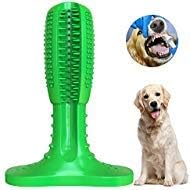 Wisedom Dog Toothbrush Stick-Puppy Dental Care Brushing Stick Effective Doggy Teeth Cleaning Massager Natural Rubber Bite Resistant Chew Toys for Dogs Pets Orange
