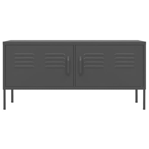 Mobile Tv Multimediale Scaffale Per Televisione Televisione Buffet Sala Da Pranzo Soggiorno Camera Da Letto Antracite 105 X 35 X 50 Cm Acciaio Antracite 02_0026388 - 3