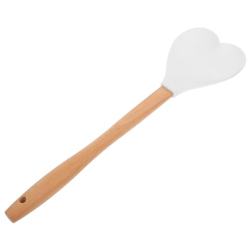 JOINPAYA Cucchiaio Spatola in Silicone a Forma di Cuore Piccolo, Spatola da Cucina Resistente al Calore, Utensile per Mescolare e Servire in Cucina