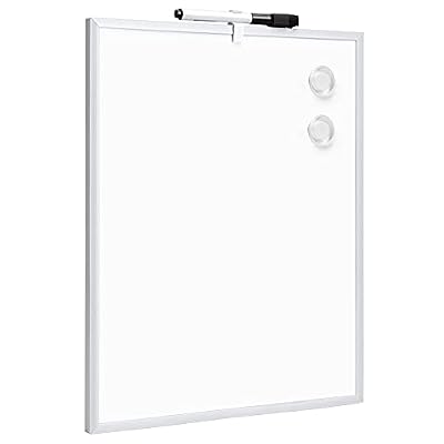 Amazon Basics Small Dry Erase Whiteboard, Magnetic Bulletin Board, with Marker and Magnets, 11"W x 14"H, Aluminum Frame