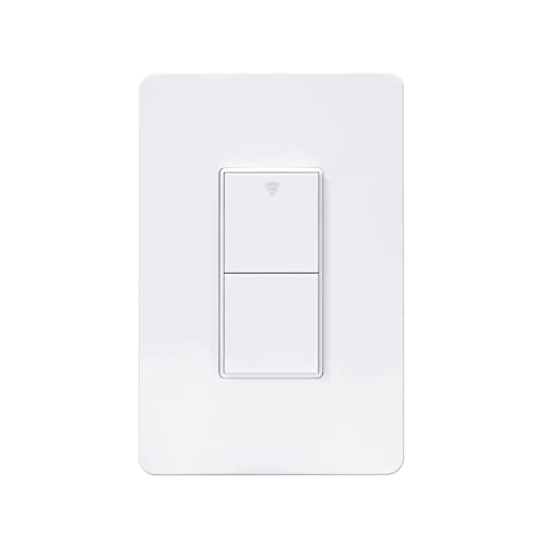 TUYA Smart Light Switch, Double Switch No Neutral Required, Zigbee Compatible with Alexa Google SmartThings, Remote Control Home Automation, White