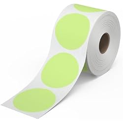 Rollo Circle Thermal Labels 2 Inch - Roll of 1,000 Round Sticker Labels - Multi-Purpose Direct Thermal Printer Stickers 2x2 (Green)