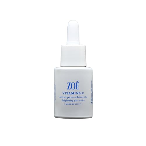 Zoé Cosmetics Attivo Puro Vitamina C Schiarente Siero Booster Antietà Illuminante Anti Macchie Effetto Collagen Booster Pelle Luminosa e Uniforme Senza Profumo Non Fotosensibilizzante 15 ml