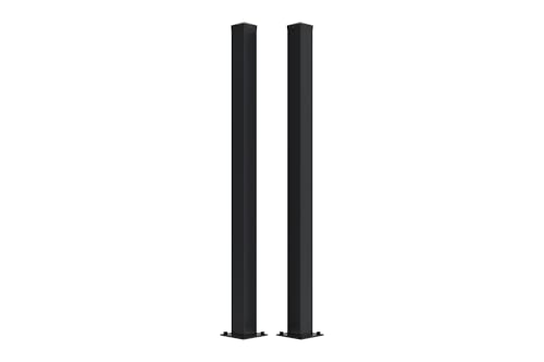 Casanoov Lot de 2 poteaux en fer CARMO 10x10cm H.165cm noir