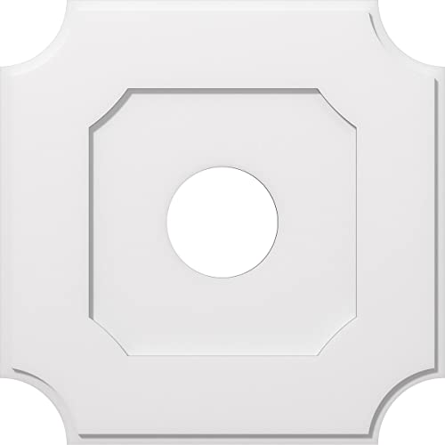 Image of Ekena Millwork CMP28LE-07000 Locke Architectural Grade PVC Contemporary Urethane Ceiling Medallions 28 inchOD x 7 inchID x 16 3 /4 inchC x 1 inchP