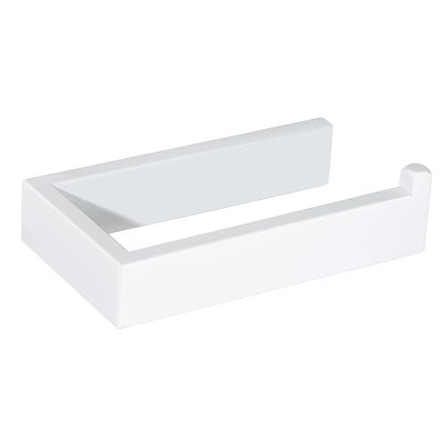 SAYAYO Porte Rouleau Papier Toilette Mural, Dérouleur Support Papier Toilette Mural en Acier Inoxydable SUS304 pour WC Salle de Bain Cuisine, Blanc Montage par Vis, EGKN2211-W