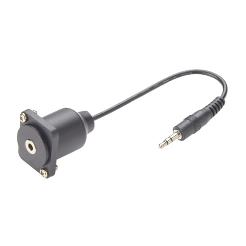 Prolongador tipo D de 3,5 mm estéreo para evitar tirones y roturas de cables en el rack