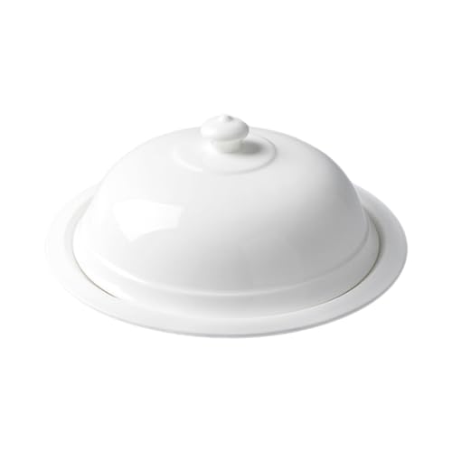 STOBAZA Ceramic Food Plate with Lid French Style Dish for Serving Steak Pasta and Snacks Tableware for Family Gatherings and Parties