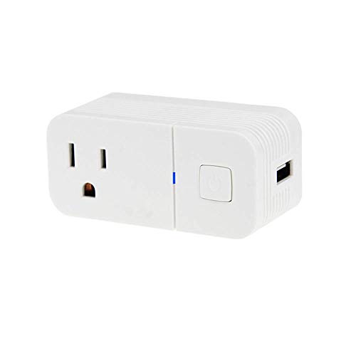 Dsnmm Smart Plug Mini Outlet, Smart Socket Energy Monitoring Remote Control Voice Control Graffiti Smart Socket with USB WiFi Smart Socket