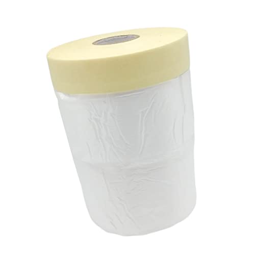 BUTIFULSIC 1pc White Masking Tape for Painting Pre Taped Masking Film for Car Renovation Protective Spray Painting Film