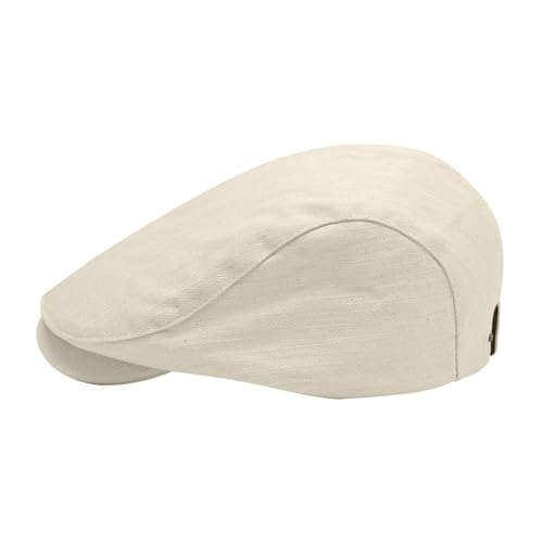 Image of ZLYC Men Cotton Flat Cap Summer Scally Ivy Gatsby Newsboy Beret Driver Cabbie Hunting Hat