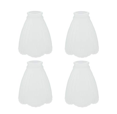 Image of Aspen Creative 23042-4 Transitional Frosted Ceiling Fan Glass Shade.2-1 /8 inchFitter.Size:4-3 /4 inchD x 5-1 /8 inchH.4Pcs /Pack