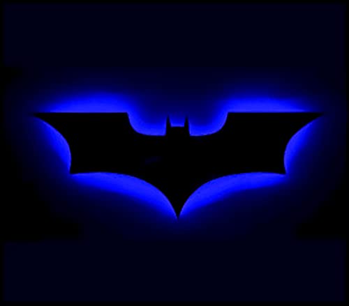 Image of AD INFINITUM LED Wall Lamp, Comic Lover, Bat Cave, Night Lamp, for Gift, Kids Room, Gaming Setup, Gaming Room, Man Cave (Dark Knight Blue)