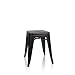 Produktbild hjh OFFICE 645006 Metall Hocker VANTAGGIO Schwarz matt Sitzhocker im Industry-Design, stapelbar, niedrig