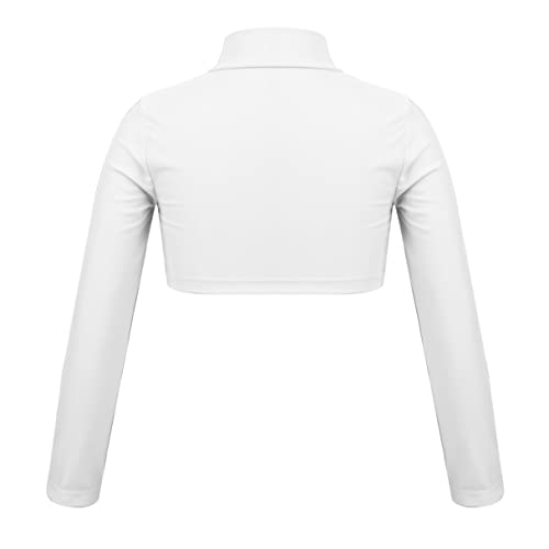 Kids Girls Classic Hip Hop Jazz Dance Crop Top Long Sleeve Sports Fitness Gymnastics Shirt Cheerleading Dancewear2
