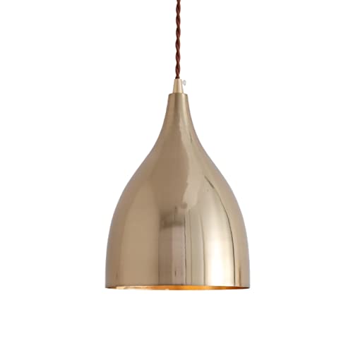 Lustre à tête unique avec boule de verre et suspension dorée design en laiton