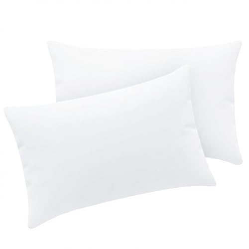 Tifschlaf Kissenbezug 30x50 2er Set - Kopfkissenbezug 50x30 Weiß mit Reißverschluss aus Mikrofaser Weich 30 x 50 cm Weiss Pillow Case