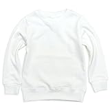 [アッシュベリー] キッズ白無地トレーナー 黒無地トレーナー 薄手100cm～160cm 部屋着 体操着 スウェットシャツ 白130cm(522300)