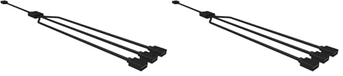 Cooler Master RGB 1-to-3 Splitter Câble répartiteur 1 à 3, connecteur LED 4 broches et 5 broches, 58 cm, R4-ACCY-RGBS-R2 (Lot de 2)