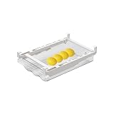 Bandeja de huevos debajo del refrigerador, cajón de huevos para refrigerador, refrigerador bajo estante para huevos, bandeja de huevos de nevera con cajón deslizante transparente, bandejas