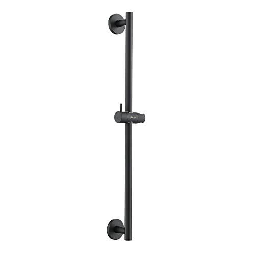 27 Inch Shower Slide Bar Bathroom With 360°Adjustable Handheld Shower Holder Wall Mount Shower Rod Steel+Zinc Alloy Polished Matte Black Slide Bar #TOP2