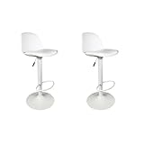 tabouret bar.com Blanc , Longueur 38 cm x Largeur 41.5 cm x Hauteur 104 cm