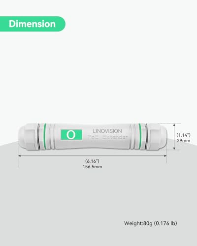 Image of LINOVISION Gigabit Outdoor PoE Extender, Waterproof PoE Ethernet Repeater, IEEE802.3af /at, Extend Extra 330ft PoE and Ethernet for IP Cameras, VoIP Phone, AP