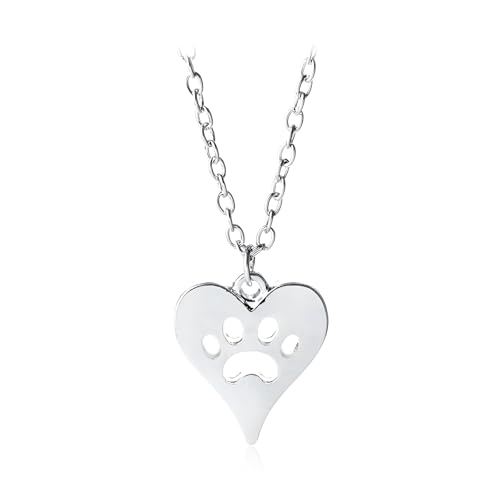 Colliers en argent Sterling 925 de haute qualité avec breloque patte et cœur