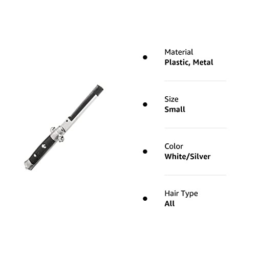 9 Inch Stainless Steel Switch-Blade Folding Pocket Comb (1-Unit) #TOP7