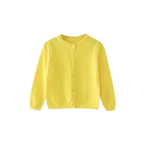 Girls' School Uniform Cardigan Sweater Kids Crewneck Button Front Long Sleeve Fall Outerwear Coat Toddler Girl Sweaters Cute