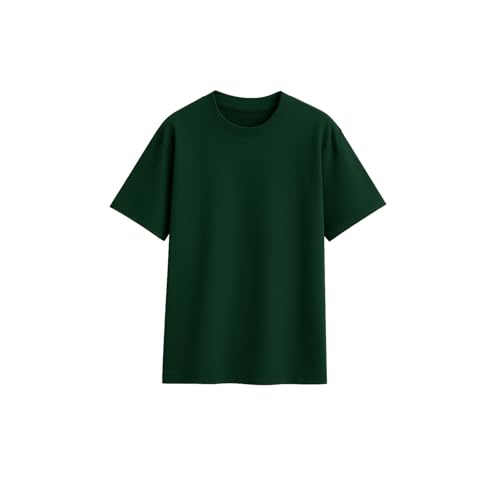 UNIDOOD Camiseta Oversize 185 gsm Algodón Orgánico Hombre Mujer - Verde Bosque - Talla S