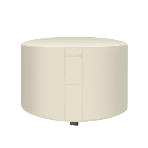 420D Oxford Fabric Circular Patio Furniture Table Covers, UV Protection Waterproof Outdoor Patio Table Cover with Windproof Closure Buckle Air Vents ( Color : Beige , Size : 120*75cm )