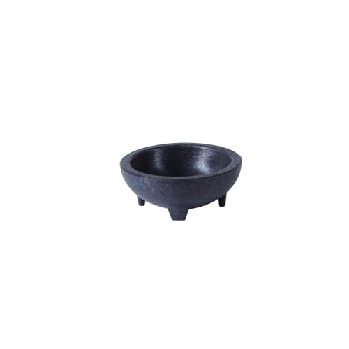 FSE PLMJ004BK Molcajete Salsa Bowl, 4 oz., 4" x 4" x 1-5/8", Plastic, Black, NSF (Pack of 4)