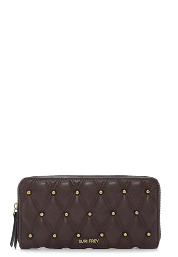 Porte-monnaie Suri Frey Corey portefeuille zippé marron foncé pour femme et homme