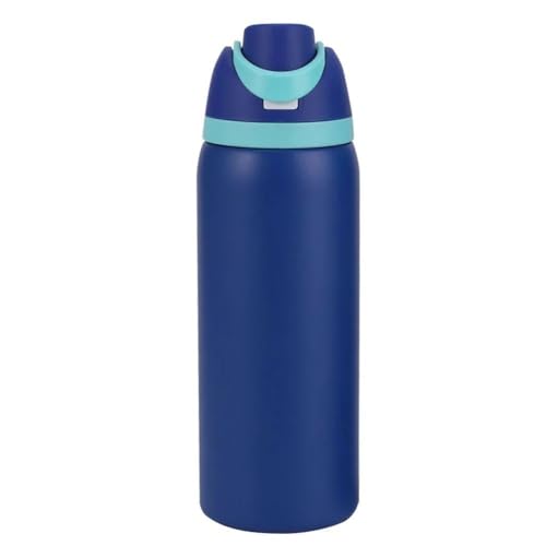 Image of LHOTSE FreeSip Gym Water Bottle with Straw & Spout | Leakproof Stainless Steel Sports Bottle for Workout, Fitness Training & Exercise Hydration (Dark Blue, 960 ML)