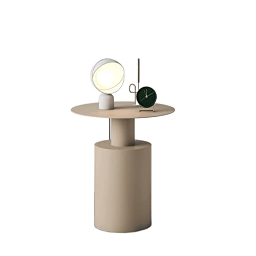 RKVXCJHDR Mesitas De Noche Estilo nórdico Mesa de Noche Minimalista Moderna Mesa de Estar de habitación Redonda Mesa de Noche Creativa Mesa Redonda Creativa Mesas De Noche para Dormitorio(Beige)