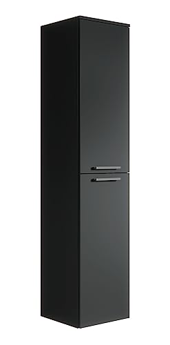 Badplaats B.V. Armoire de Rangement de Venus Hauteur 160cm Noir - Meuble de Rangement Haut Placard Armoire Colonne