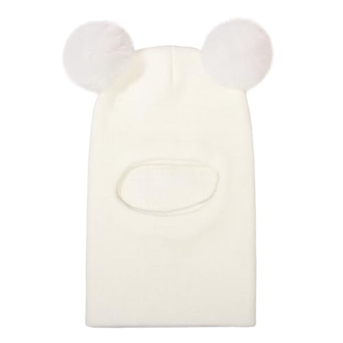 Kids Winter Hat Scarf Set,Neck Warmer Fleece Lined Hats Pom Caps Scarf Baby Girl Boy Windproof Snow Cap2