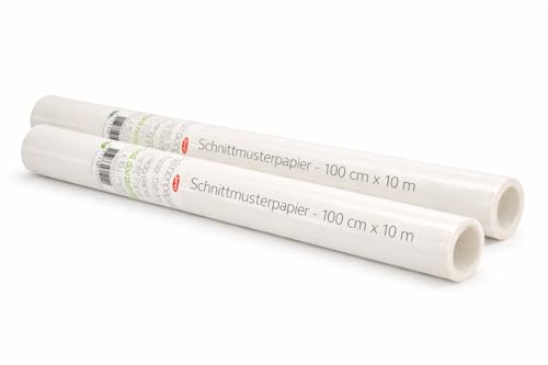 Schnittmusterpapier 100 cm breit 2×10 m Transparentpapier Rolle | Pauspapier & Zeichenpapier für Schnittmuster Nähen Basteln | Reißfest & transparent | Stofftreff Santi