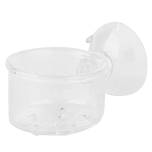 Aquarium Feeder, Transparent Suction Cup Fishes Feeding Cup Food Container for Feeding Shrimp...