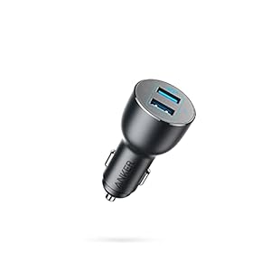 Anker Car Phone Charger Adapter, 36W Metal Dual USB , PowerDrive III 2-Port 36W Alloy for iPhone 14 13 12 11 Pro Max mini X XR XS, iPad Pro mini, Galaxy S20/ S20+/ S10/ S10e/ S10+ and More